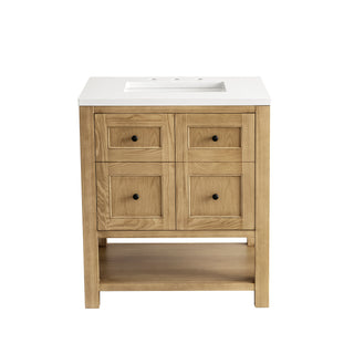 30 Inch Breckenridge Freestanding Vanity in Light Natural Oak / White Zeus Top