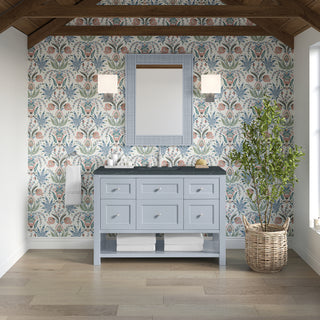 48 Inch Breckenridge Freestanding Vanity in Serenity Blue / Charcoal Soapstone Top