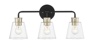 Cameron 3-Light Vanity Matte Black Modern Gold