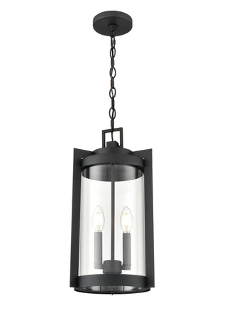 Ellway 2-Light Outdoor Hanging Lantern Textured Black