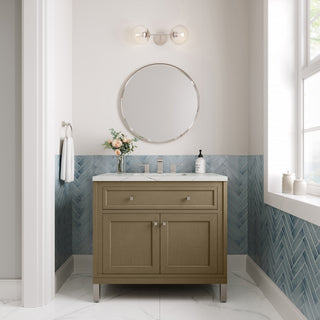 36 Inch Chicago Freestanding Vanity in Walnut Whisper / Ethereal Noctis Top