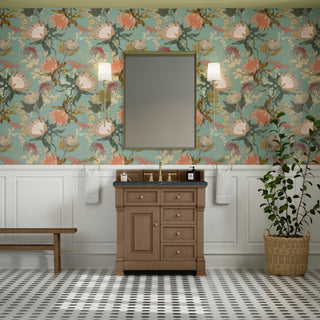 36 Inch Brookfield Freestanding Vanity in Pecan / Charcoal Soapstone Top