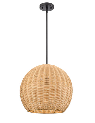 Elise 16" Wide 1-Light Pendant - Matte Black