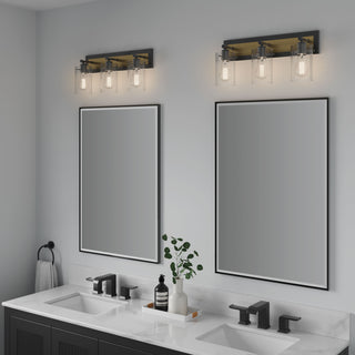 Gasol 3-Light Vanity Matte Black / Vintage Brass