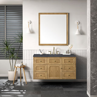 48 Inch Laurent Dual Mount Vanity in Light Natural Oak / Charcoal Soapstone Top