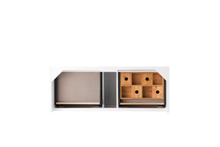 47.25 Inch Mantova Floating Vanity in Glossy White / Charcoal Black Top