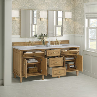 72 Inch Lorelai Freestanding Vanity in Light Natural Oak / Victorian Silver Top