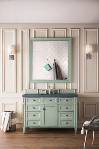 48 Inch Brittany Freestanding Vanity in Sage Green / Charcoal Soapstone Top