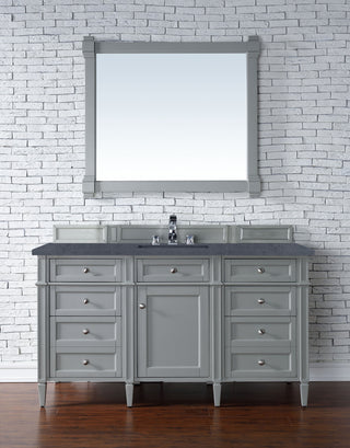 60 Inch Brittany Freestanding Vanity in Urban Gray / Charcoal Soapstone Top
