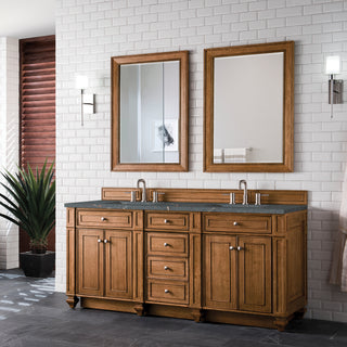 72 Inch Bristol Freestanding Vanity in Saddle Brown / Parisien Bleu Top