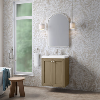 23.63 Inch Chianti Floating Vanity in Walnut Whisper / White Glossy Top