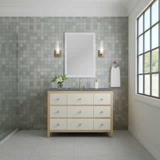 48 Inch Celeste Freestanding Vanity in Sunwashed Oak / Parisien Bleu Top
