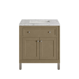 30 Inch Chicago Freestanding Vanity in Walnut Whisper / Eternal Jasmine Pearl Top