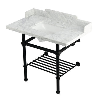 Pemberton 36 Inch Console Sink in Carrara Marble