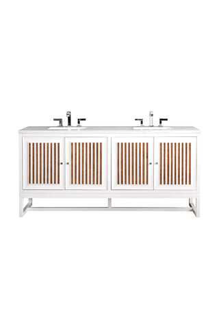 72 Inch Athens Dual Mount Vanity in Glossy White / Arctic Fall Top