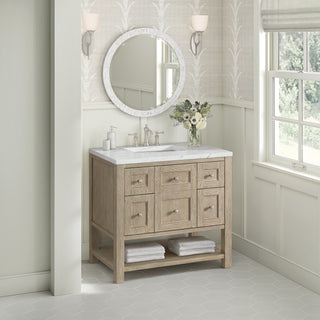 36 Inch Breckenridge Freestanding Vanity in Whitewashed Oak / Ethereal Noctis Top