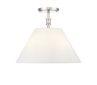 Adorra 16" Wide 3-Light Semi Flush - Polished Nickel