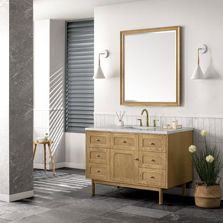 48 Inch Laurent Dual Mount Vanity in Light Natural Oak / Eternal Jasmine Pearl Top