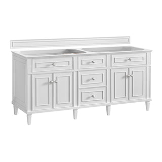 72 Inch Lorelai Freestanding Vanity in Bright White / Eternal Marfil Top