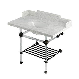 Pemberton 36 Inch Console Sink in Carrara Marble