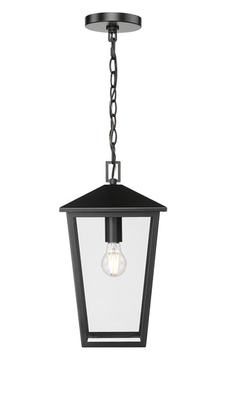 Munger 9.25" Wide 1-Light Outdoor Hanging Pendant - Powder Coated Black