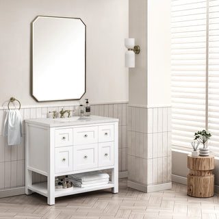 36 Inch Breckenridge Freestanding Vanity in Bright White / Lime Delight Top