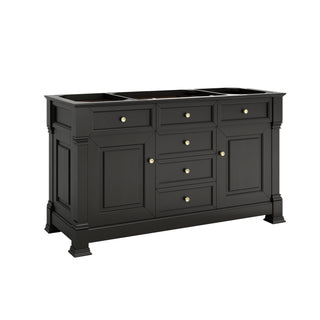 60 Inch Brookfield Freestanding Vanity in Black Onyx / Eternal Jasmine Pearl Top