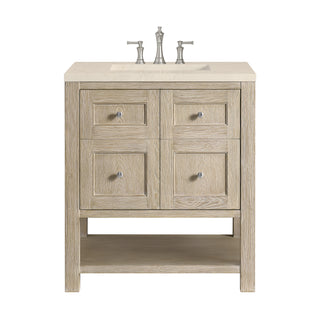 30 Inch Breckenridge Freestanding Vanity in Whitewashed Oak / Eternal Marfil Top