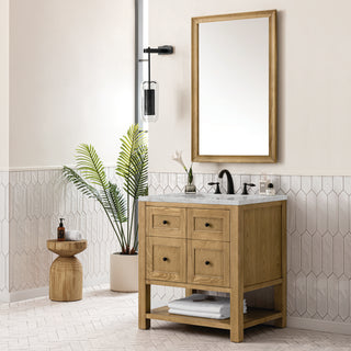 30 Inch Breckenridge Freestanding Vanity in Light Natural Oak / Victorian Silver Top
