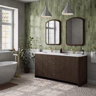 72 Inch Gracyn Freestanding Vanity in Sable / White Zeus Top