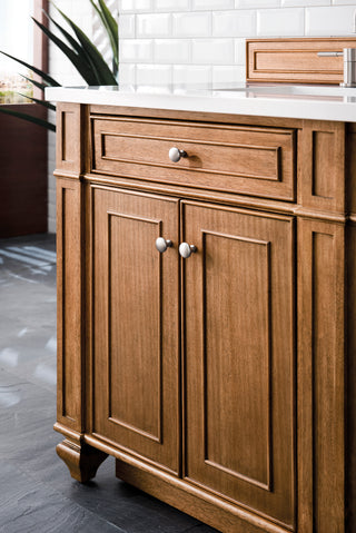 72 Inch Bristol Freestanding Vanity in Saddle Brown / White Zeus Top