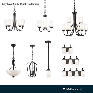 Ivey Lake 9-Light Chandelier Ceiling Light Matte Black
