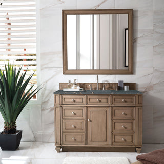 48 Inch Bristol Freestanding Vanity in Whitewashed Walnut / Parisien Bleu Top