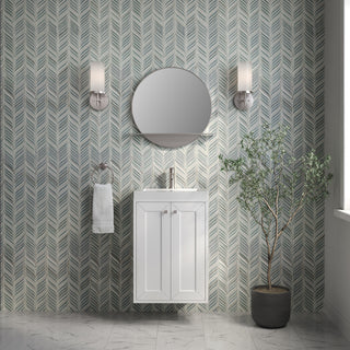 19.75 Inch Chianti Floating Vanity in Glossy White / White Glossy Top