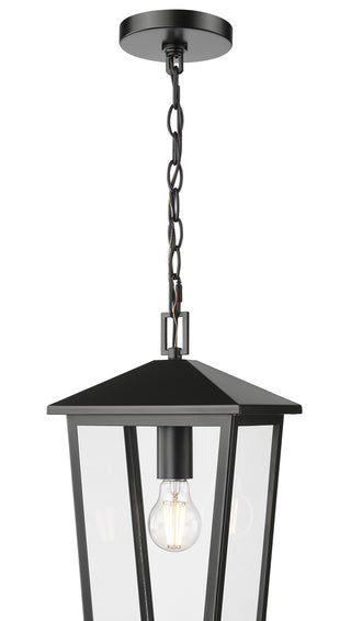 Munger 9.25" Wide 1-Light Outdoor Hanging Pendant - Powder Coated Black