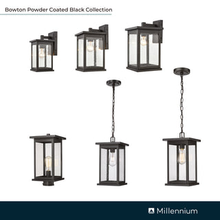 Bowton 1-Light Outdoor Hanging Lantern Powder Coated Black