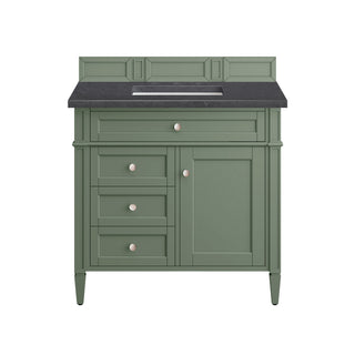 36 Inch Brittany Freestanding Vanity in Smokey Celadon / Charcoal Soapstone Top