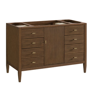 48 Inch Myrrin Freestanding Vanity in Mid-Century Walnut / Charcoal Soapstone Top