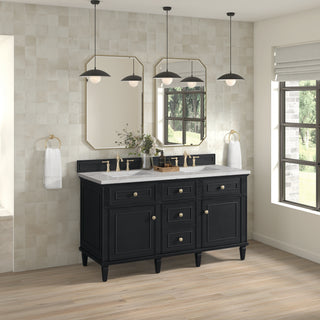 60 Inch Lorelai Freestanding Vanity in Black Onyx / Ethereal Noctis Top