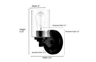 1-Light Wall Sconce Matte Black