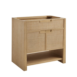 36 Inch Solene Freestanding Vanity in Seaside Oak / White Zeus Top