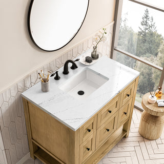 36 Inch Breckenridge Freestanding Vanity in Light Natural Oak / Ethereal Noctis Top