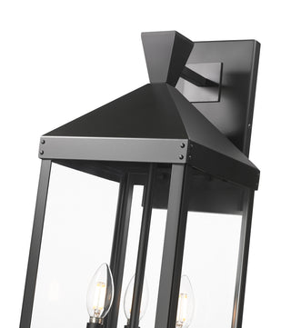 Yates 26" High 3-Light Outdoor Wall Sconce - Painted Black
