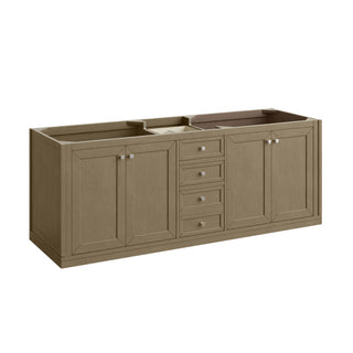 72 Inch Chicago Freestanding Vanity in Walnut Whisper / Victorian Silver Top