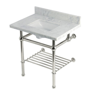 Templeton 30 Inch Console Sink in Carrara Marble