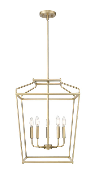 Nellita 18" Wide 5-Light Pendant - Vintage Brass