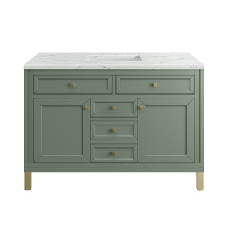 48 Inch Chicago Freestanding Vanity in Smokey Celadon / Ethereal Noctis Top