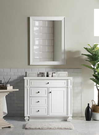 36 Inch Bristol Freestanding Vanity in Bright White / Lime Delight Top