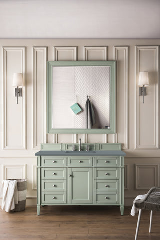 48 Inch Brittany Freestanding Vanity in Sage Green / Cala Blue Top
