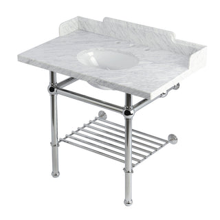 Pemberton 36 Inch Console Sink in Carrara Marble